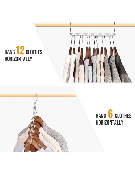 Perchas Ahorra Espacio HOUSE DAY Acero Inoxidable 4 Pack