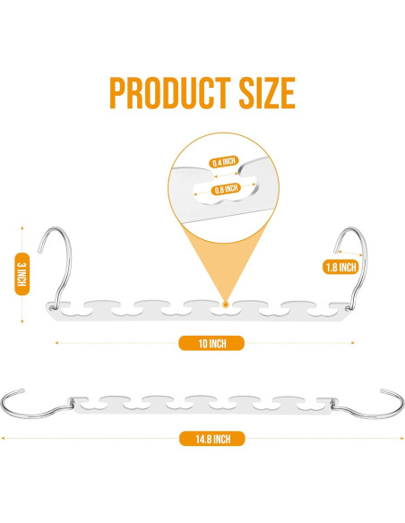 Perchas Ahorra Espacio HOUSE DAY Acero Inoxidable 4 Pack