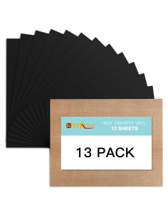 Vinilo de Transferencia de Calor HTV Negro 30x25 cm - HTVRONT