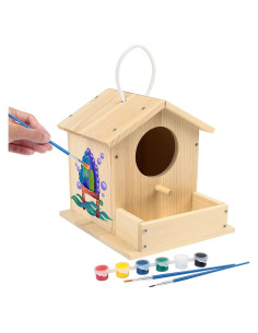 Kit Casa para Aves LotFancy DIY, Madera, Pintura y Pinceles