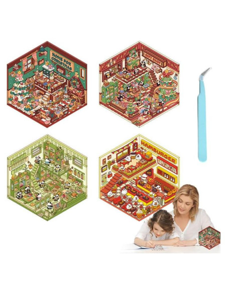 Set de Stickers 3D Limvoo para Niños y Adultos - Reutilizables