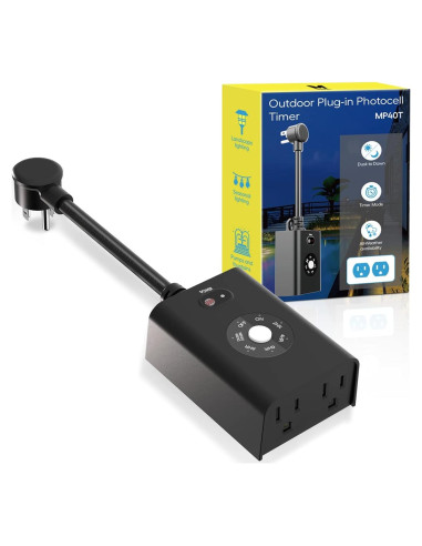 Enchufe Temporizador Exterior Minoston MP40T Impermeable 2 Salidas