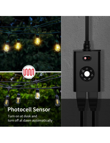 Enchufe Temporizador Exterior Minoston MP40T Impermeable 2 Salidas