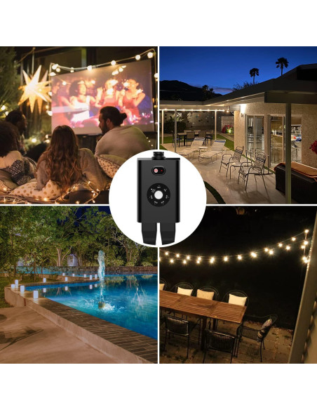 Enchufe Temporizador Exterior Minoston MP40T Impermeable 2 Salidas