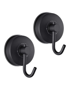 Gancho de Ducha JOMOLA con Ventosa Acero Inoxidable Negro 2PCS