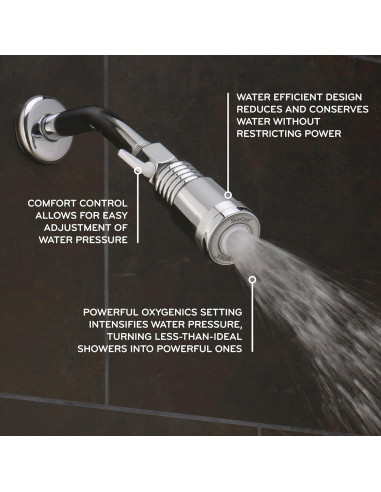 Cabezal de Ducha Fijo Oxygenics SkinCare Cromo 1.5 GPM