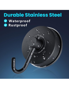 Gancho de Ducha JOMOLA con Ventosa Acero Inoxidable Negro 2PCS 2