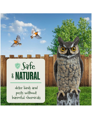 Espantapájaros Dalen Gran Búho Real 40.64 cm - Control Plagas