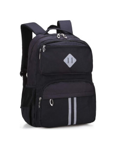Mochila Escolar HOPYOCK Negra con Diseño Reflectante 44cm