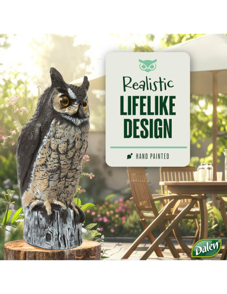 Espantapájaros Dalen Gran Búho Real 40.64 cm - Control Plagas