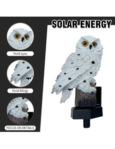 Paquete de 2 Figuras de Búho con Luz LED Solar Zhaofubao 2