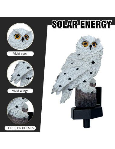 Paquete de 2 Figuras de Búho con Luz LED Solar Zhaofubao