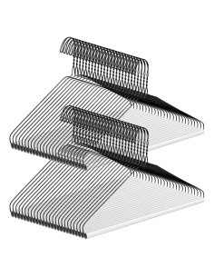 50 Perchas de Alambre Yuntau 40.64 cm para Ropa Negra