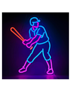 Luz Neón LED de Béisbol RedGloBee 42.4x33 cm USB Decorativa