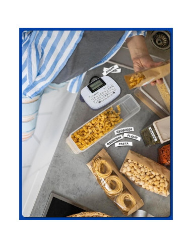 Cinta de Etiqueta 12mm BEYONDTEK MK231 Negro sobre Blanco 5 Paquetes