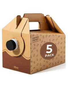 Paquete de 5 dispensadores de café desechables 48 oz con asa