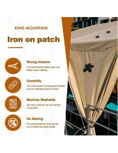 Parche Termoadhesivo KING MOUNTAIN 8 Piezas Lienzo Negro 9.5x12.5cm 2