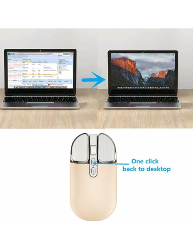 Ratón Inalámbrico YOCUNKER Recargable Silencioso 2.4G 3 DPI