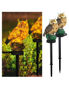 Luces LED Solares Dazzle Brillo Búho Decorativas 42.4cm (2 Paquete)