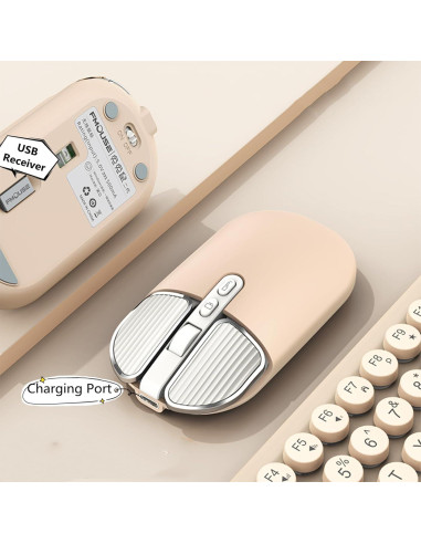 Ratón Inalámbrico YOCUNKER Recargable Silencioso 2.4G 3 DPI