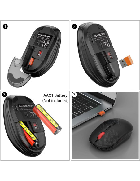 Ratón Inalámbrico FMOUSE M101 Doble Modo Bluetooth y USB