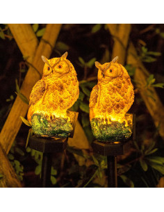 Luces LED Solares Dazzle Brillo Búho Decorativas 42.4cm (2 Paquete) 2