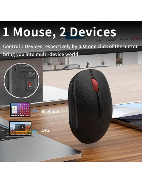 Ratón Inalámbrico FMOUSE M101 Doble Modo Bluetooth y USB