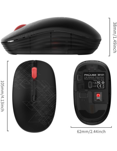 Ratón Inalámbrico FMOUSE M101 Doble Modo Bluetooth y USB