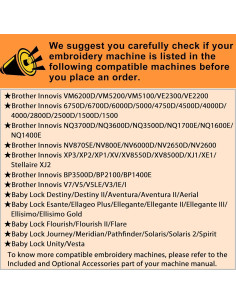 Conjunto de Aros de Bordado New brothread 4 en 1 SA437 SA438 SA439 SA441 2