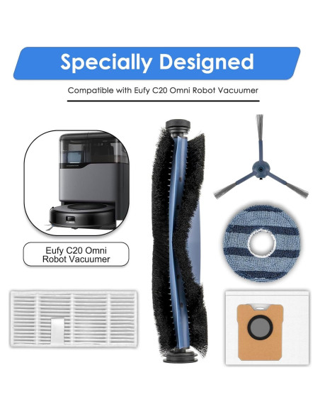 Kit de Repuesto 14 Piezas FILTERIST para Eufy C20 Omni