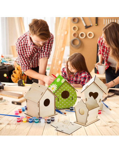 Kit de Casa para Pájaros DIY Coloch - 6 Piezas de Madera