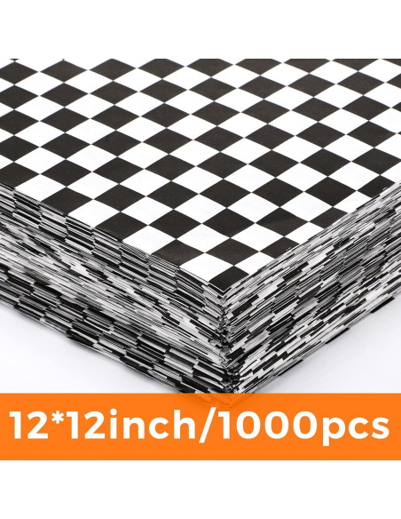 1000 Hojas de Papel Deli Encerado Spakon 30.48 cm Negro-Blanco