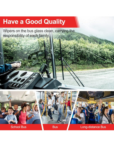 Limpiaparabrisas HOOJUKE 40" para RV con 2 Recargas de Goma