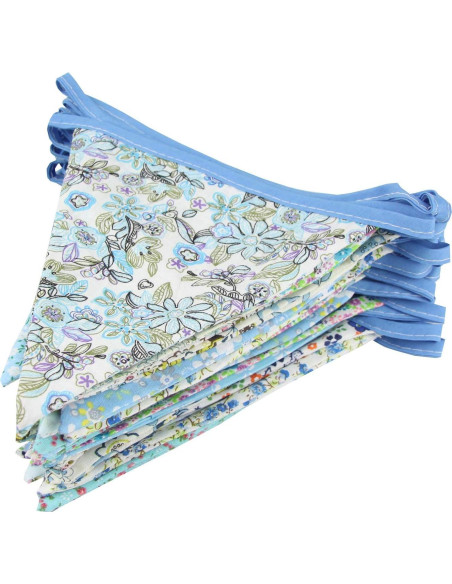 Guirnalda de Banderas Triangulares DAFEN 10m Algodón Azul Guirnalda de Banderas Triangulares DAFEN 10m Algodón Azul