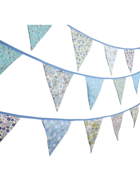 Guirnalda de Banderas Triangulares DAFEN 10m Algodón Azul Guirnalda de Banderas Triangulares DAFEN 10m Algodón Azul