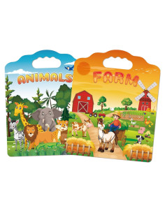 2 Libros de Pegatinas Reutilizables SWARKOL para Niños 2-4 Años