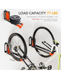 Soporte de Bicicleta Plegable AUBEATY Naranja 35 kg 2