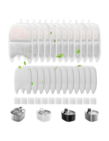 Filtros de Reemplazo para Fuente de Agua para Gatos Jsjyuan - Paquete de 12