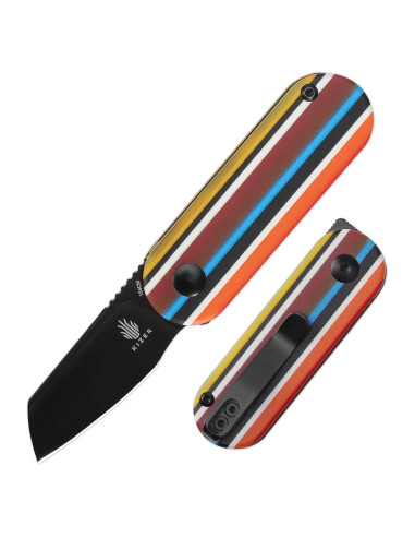 Cuchillo de bolsillo Kizer Mini Bay EDC 154CM 48mm Arcoíris