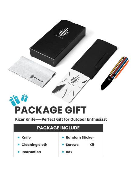 Cuchillo de bolsillo Kizer Mini Bay EDC 154CM 48mm Arcoíris Cuchillo de bolsillo Kizer Mini Bay EDC 154CM 48mm Arcoíris