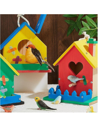 Kit Casa para Aves de Madera DIY Juexica 2 Piezas 33x25x5cm