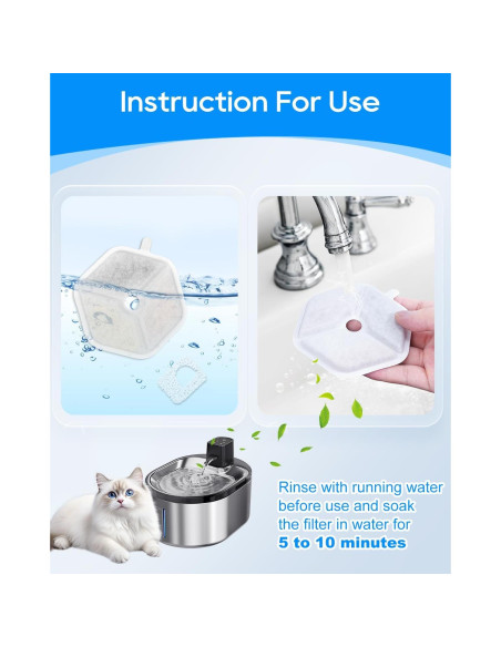 Filtro de agua para gatos Cunina 4 filtros + 4 esponjas