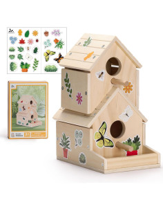 Kit Casa para Aves SainSmart Jr. Madera para Pintar 13.46cm 2