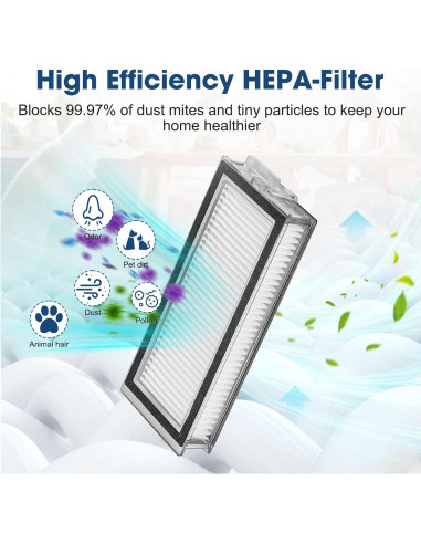 Kit de Reemplazo 23PCS DrRobor para Aspiradora Roborock Q8 Max+/Q5 Pro+