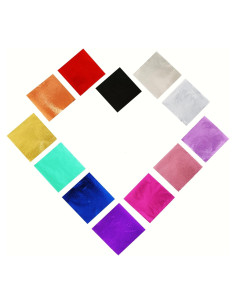 Hojas de Oro KINNO 12 Colores 120 Hojas 8x8.5 cm para Manualidades