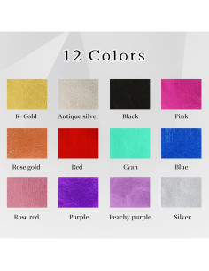 Hojas de Oro KINNO 12 Colores 120 Hojas 8x8.5 cm para Manualidades 2