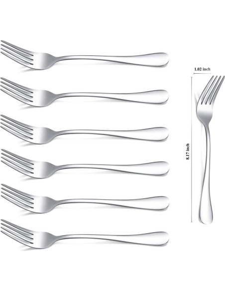 Juego de 6 Tenedores de Cena Kyraton 20.77 cm Acero Inoxidable