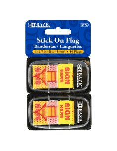 Marcadores de Página Neón BAZIC 50 Banderas Amarillo 12x6.4cm