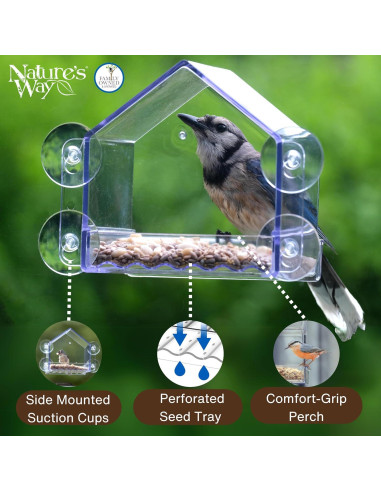 Comedero para Aves de Ventana Nature's Way Clear View 2 Tazas