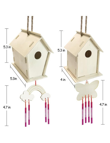 Kit de Manualidades Casa de Pájaros DIY Oriental Cherry 4 Pzs